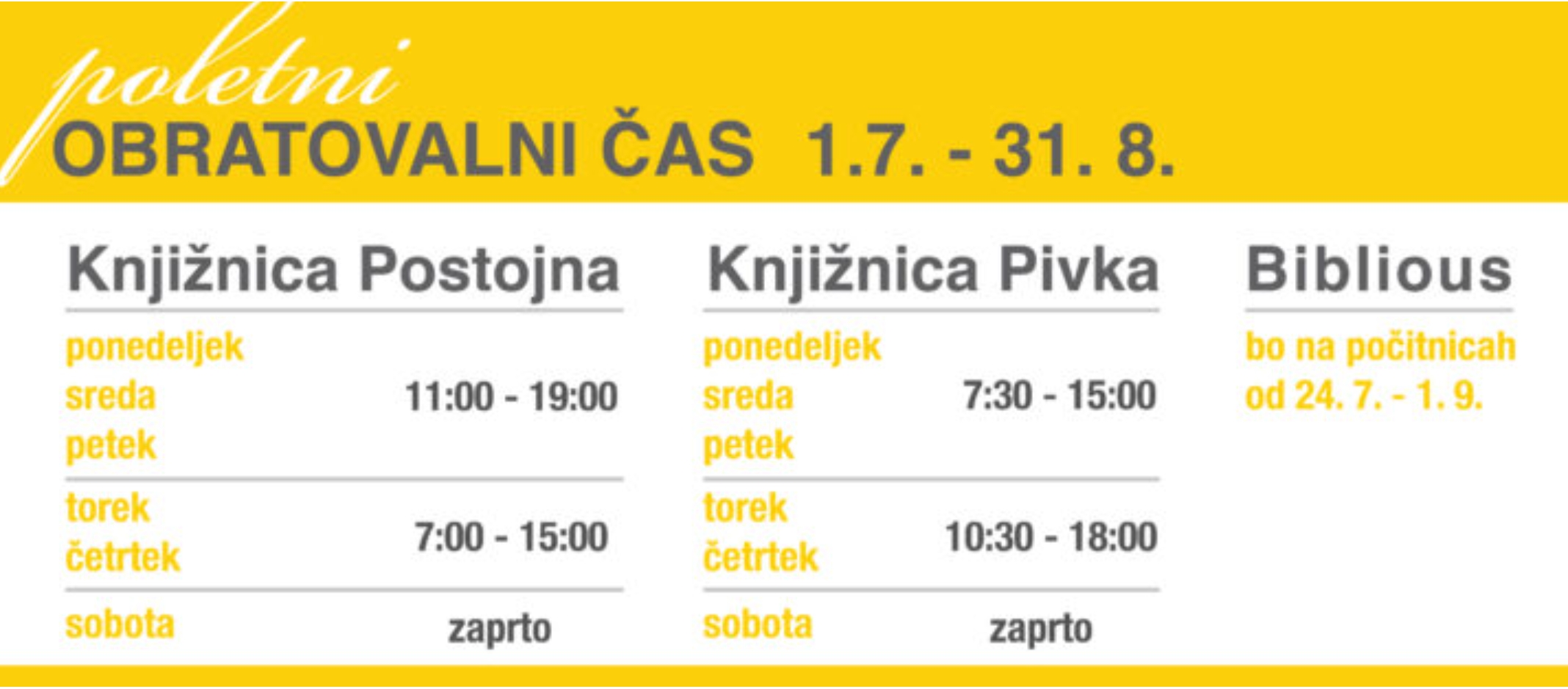 poletni urnik knjižnica